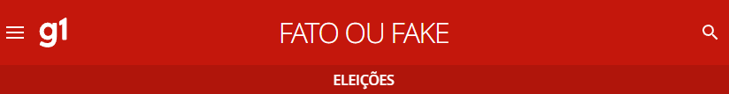 cabeçalho: G1 - Fato ou Fake