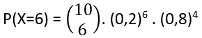 exemplo 1 - probabilidade binomial