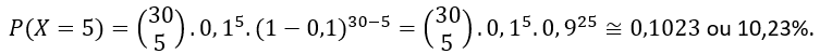 exemplo 4 - cálculos probabilidade binomial
