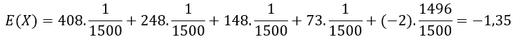 exemplo 5 - cálculo do valor esperado