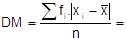 exemplo: fórmula do desvio médio