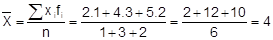 cálculo da média - caso II - exemplo