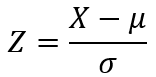 fórmula da padronização Z - normal padrão