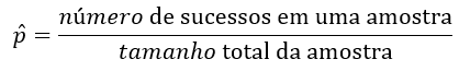 fórmula da proporção amostral (p chapéu)