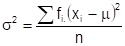 fórmula da variância populacional